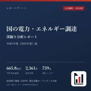国の電力・エネルギー調達 深掘り分析レポート 令和7年度(2025年度)
