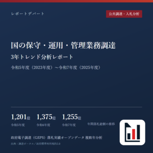 国の保守・運用・管理業務調達 3年トレンド分析レポート 令和5年度（2023年度）〜令和7年度（2025年度）